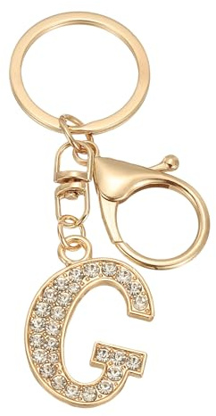 PATIKIL Initialen Charm Schlüsselanhänger Glitzer Strasssteine, Rhinestone Schlüsselanhänger A-Z Buchstaben Anhänger für Taschen Handtaschen Schlüssel Geldbörsen Schulranzen Rucksack