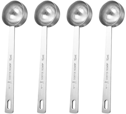 Measuring Spoon, 4Pcs Food Measure Spoon 15ml/ 30ml Measuring Scoop with tbsp & ml Dual Unit Scale for Cooking Baking Food Measuring