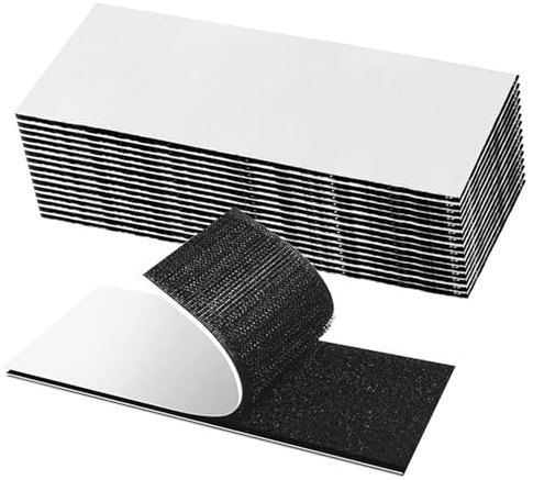 Feltro Adesivo Forte Biadesivo (15 paia), Nastro autoadesivo extra forte, Per tessuto, parete, porta, metallo, vetro, Extra Forte Riutilizzabile, 3 * 10cm, quadrato nero