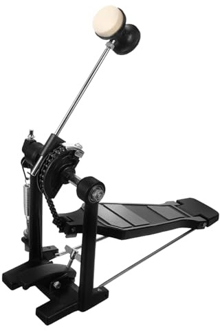 Aluminiumlegierung Kickdrum Pedal mit Verstellbarer Feder, Einzelpedal | Schlagzeugzubehör für Übungstechnik, Stabile Konsistenz, Rutschfeste Ausführung, Schwarz