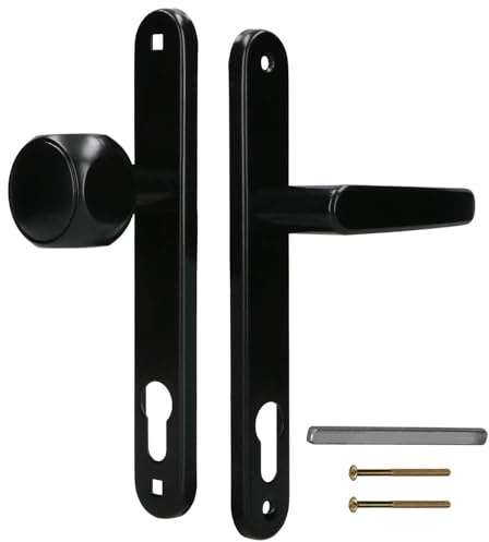 KOTARBAU® Drücker-Knauf 90 mm Türklinke Schwarz Türgriff PZ Langschild Garnitur Türknauf Drückergarnitur Zimmertür Türbeschlag Türbeschläge Innentüren Türdrücker Türdrückergarnitur Aluminiumeinsatz