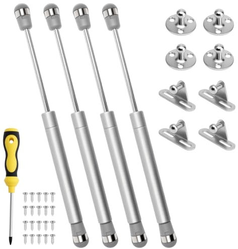 4 Piezas Amortiguadores de Gas 200N / 20kg Pistones a Gas Hidráulico Muebles Cocina Amortiguador Puertas Elevables Pistones a Gas Muebles Cocina Amortiguadores Muebles Bisagras Puertas Cocina