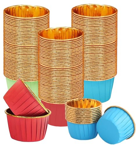 Lot de 150 caissettes à cupcakes en papier sulfurisé pour gâteaux, muffins pour anniversaire, fête de mariage (3 couleurs)