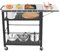 HongKKon Outdoor Grill Dining Cart, Stainless Steel Grill Cart Table 4 Tiers BBQ Table Foldable Side Table With Handle, Outdoor Kitchen Units Suitable for Camping, Lawn, Workbench
