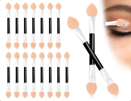 Emezddo Pinceles Para Sombra De Ojos (15 Piezas), Esponja Para Sombra De Ojos, Aplicador De Maquillaje Desechable De Doble Cara, Ideal Para Fiestas, Bodas Y Bailes