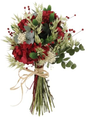 Ramo de Hortensias Rojas Secas DECOALIVE Estilo Natural y Sofisticado