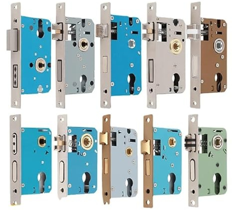 Serrure Encastrable 1 serrure de porte intérieure taille 50 verrouillage silencieux, grand corps 58, accessoires chambre en bois(K)