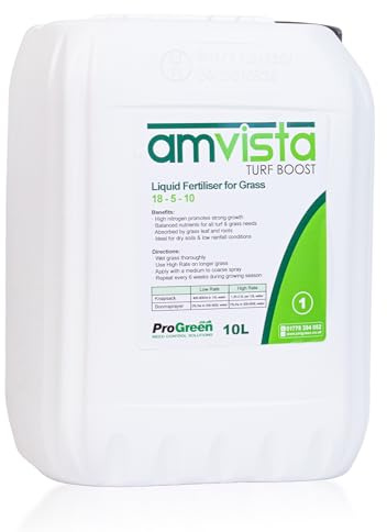 Amvista L1 Turf Boost Liquid Lawn Fertiliser, 18-5-10 NPK, Colour & Growth | 10L, covers 4000m2 or one acre, easy to apply, fast acting, effective in dry soils, high nitrogen