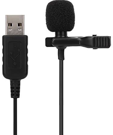 Annadue USB-klämma på Mikrofon Rundstrålande Minikondensatormikrofon för PC Bärbar Videoinspelning, 360° Brusreducerande Datormikrofon med Mute-knapp för Streaming Av Podcasting, Plugg