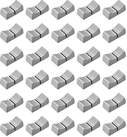sourcing map 30 Stk. Schieberegler Knöpfe Grau Knob Schwarz 24mmx11mmx10mm | Mischpult, Ersatz für Potentiometer, Mark