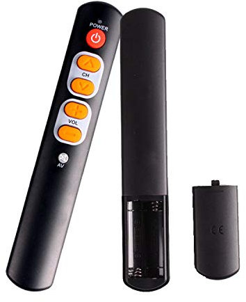 Télécommande d'apprentissage avec de grands boutons, télécommande universelle 6 touches pour TV, STB, DVD, DVB, HiFi, magnétoscope (orange)