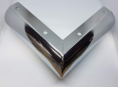Just Accessories Chrome Metal Furniture Cabinet Legs Corner L Shape Feet for, Sofa Settee, Ottoman Bed, Coffee Table Replacement 140mm x 140mm x 55mm (8)