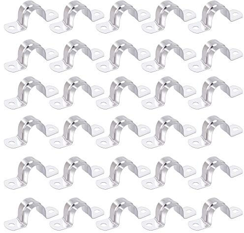 Morsetti per Tubi 20mm Morsetto per Tubi a U in Acciaio Inossidabile 304 Fascette Stringitubo per Tubo dell'acqua Tubo del Gas 30 Pezzi