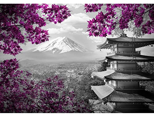 Runa Art Papel tapiz fotográfico Japón Moderna Lana Sala Cuarto Salón - Made in Germany - Púrpura gris 9242010b