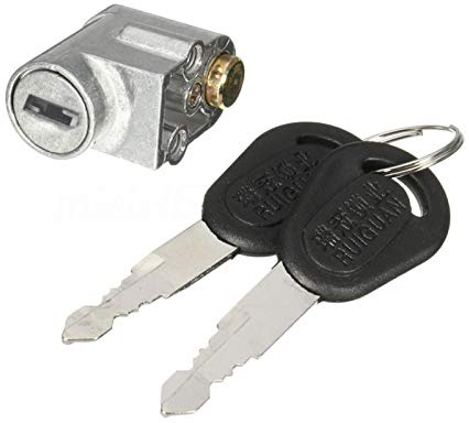 Kisbeibi Electrombile - Lucchetto con 2 chiavi, per moto, bici elettrica, scooter (argento)