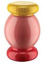 Alessi ES18 2 Totem Domestici Macinasale, Pepe e Spezie di Design in Legno di Faggio, Rosa, Rosso e Giallo