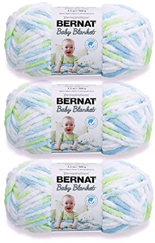 Bernat Babydecke, lustige Drucke, Garn, 3 Packungen mit 100 g, Polyester, 6 super sperrig, 72 m, zum Stricken/Häkeln