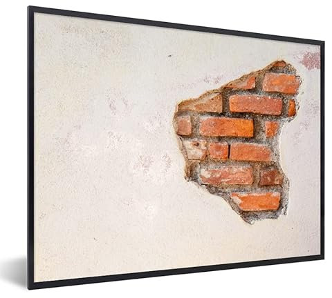 MuchoWow Poster Bilder Wanddeko Deko Wohnzimmer 80x60 cm Gips - Ziegel - Wand - braun