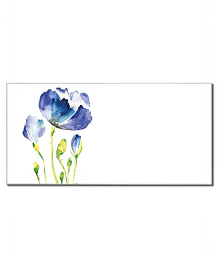 banjado Glas Magnettafel (110 x 55cm) - Magnetwand Glas - Magnetpinnwand als Memoboard - Pinnwand Magnettafel Küche, Büro, Kinderzimmer - Blauer Mohn