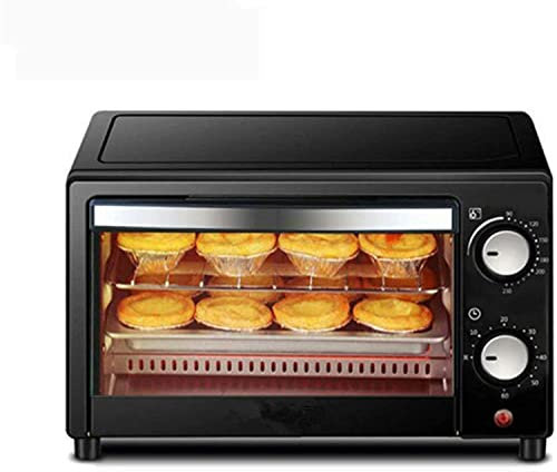 CAZARU Mini Horno de 12 l, Horno Tostador, 4 rebanadas, Temporizador de 60 Minutos, Horno Tostador de convección para Pizza, asado, Tostadas, multifunción