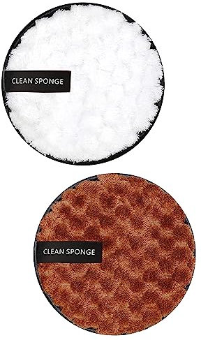 2 Stück wiederverwendbare Make-up-Entferner-Pads, wiederverwendbare Make-up-Entferner-Pads, waschbare Make-up-Entferner-Pads für alle Hauttypen (weiß und braun)
