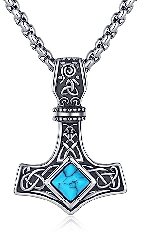 ZIPPICE Muttertagsgeschenke für Mama Wikinger Kette Herren 925 Sterling Silber Pfeil Thors Hammer Kette Amulett Schmuck für Herren Sohn Jungen Damen Männer Unisex