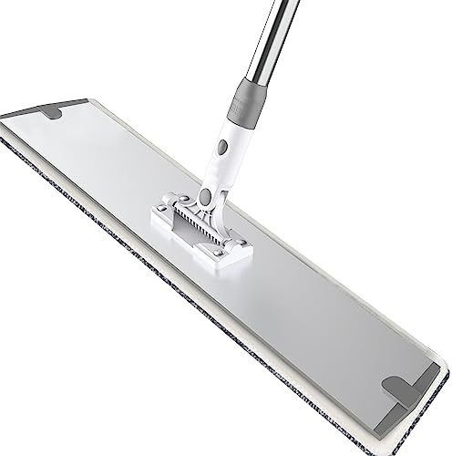 60cm breit Flachwischer，Robuster Boden-Wischer zur Reinigung für Böden & Wände，Wischmop Bodenreiniger Bodenwischer Set Bezug Mikrofaser Mopp mit Teleskopstiel für alle Böden