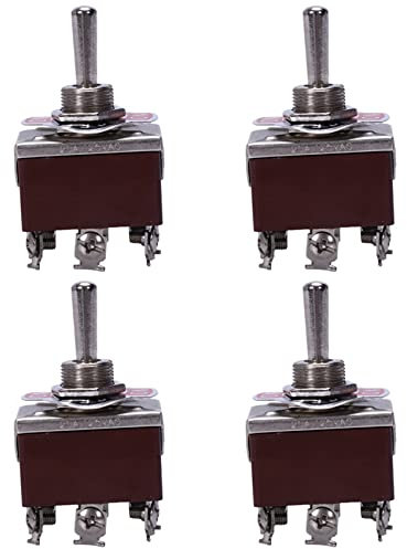 Niniang 4X CA 250V / 15A 125V / 20A ON/OFF/ON 3 Posiciones DPDT Interruptor de conmutación por error Momentano