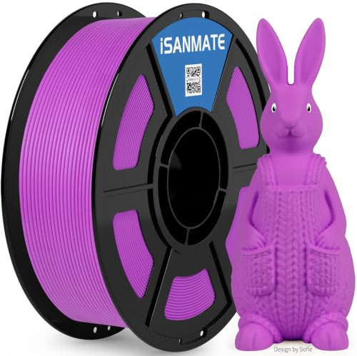 iSANMATE PLA Matte Filament 1.75mm, Hochgeschwindigkeits Matt PLA 1KG (2,2 lbs), Sauber Gewickelt Filament für Bambu Lab 3D Drucker, AMS, AMS Lite, Maßgenauigkeit +/- 0.02 mm, 30-300mm/s (Violett)