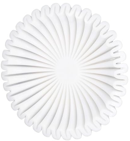 Bandeja de Resina Redonda Blanca de 10 Pulgadas, Cuenco con Volantes de Mármol Hecho a Mano, Cuenco de Vieira Antiguo, Frutero, Decorativo para Flores