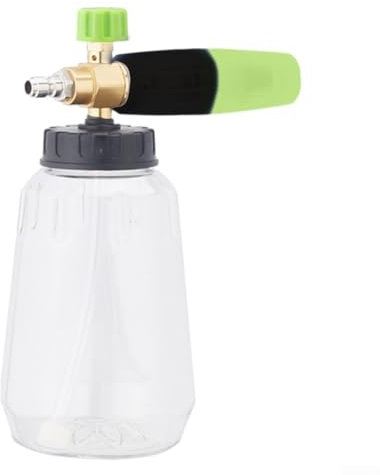 Verstellbare Schneeschaumlanze, 1000 ml Seifenschaum, Hochdruckreiniger, Jet-Waschpistole, 6,35 mm Schnellverschluss (Grün, Schwarz, 1 l)