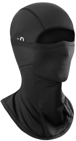 MQLSAERI 1 Stück Sommer Sturmhaube für Herren und Damen, Kühlung Balaclava Elastisch UV Schutz Atmungsaktiv Gesichtsmaske für Outdoor Sports Radfahren, Motorrad, Fahrrad - Schwarz