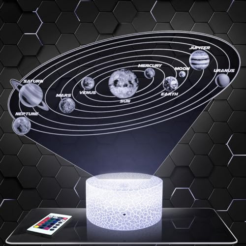 Lampephoto.fr - Sonnensystem 3D Lampe, Touch Nachtlicht, Dekoration Sammlung Astronomie Planet Raum Geschenkidee Mann Frau Objekt Sonnensystem Nachtlicht Deko, Weihnachten Originelle Geschenkidee, TOP