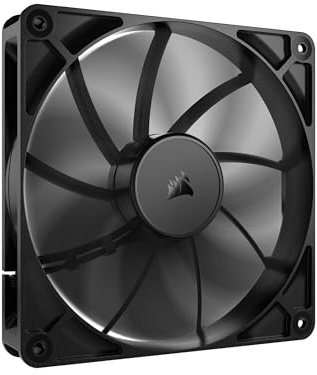 CORSAIR RS140 140mm PWM-Lüfter – Daisy-Chain-Verbindung – Geräuscharm – Magnetisches Dome-Lager – Einzelpackung – Schwarz