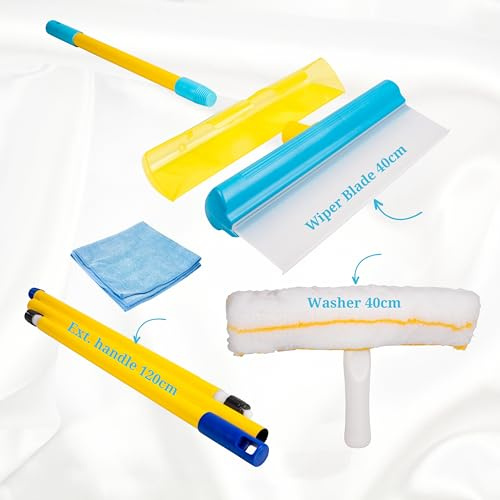 Aquablade® MAXI 40CM THE ORIGINAL | Silikonabzieher mit Tank | Fensterreinigungsset | Profi-Qualität | HS CODE 9603909900 Customs Authorisation REX Nr. ITREXIT04942720287