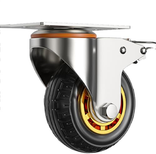 Lenkrollen，Möbelrollen，Möbelrollen klein，Möbelrollen Schwerlast，Hochleistungs-Lenkrollen-Trolley-Möbelrollen-Set für Möbel - Schwenkbare gummierte Trolley-Räder