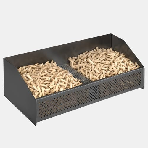 Xtsuen Cestino a pellet per stufa, cestino per bruciatori a pellet, 50 x 25 x 17 cm, 3,2 kg, in stufa a legna o in camino, versione aggiornata