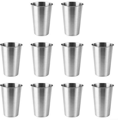 Lot de 10 tasses à café empilables en acier inoxydable de 350 ml pour un rangement et un transport pratiques pendant les aventures