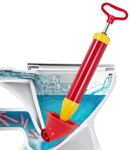 FAINCA Rohrreinigungspumpe, Rohrreiniger, Abflussreiniger Pumpe, Toilette Verstopft, Pümpel Toilette Abflusspumpe, Schnellen Pressluft Rohrreiniger (Rot)