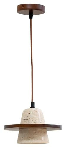 LUOYAOB Modern Pendelleuchte Pendelleuchte, Vintage-Bauernhaus-Kronleuchter mit Steinschirm, schlichte Eleganz, Steinleuchte for Esszimmer, Nachttisch, Kücheninsel, Flur