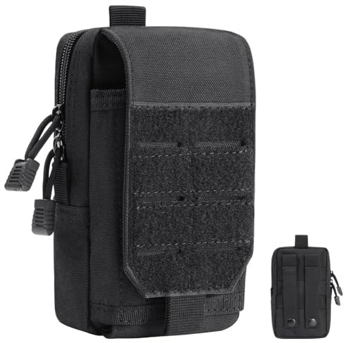 Flintronic Pochette tactique Molle, sac banane tactique EDC, sac banane pour homme avec fermeture éclair, pour le sport, la randonnée, le camping, les voyages