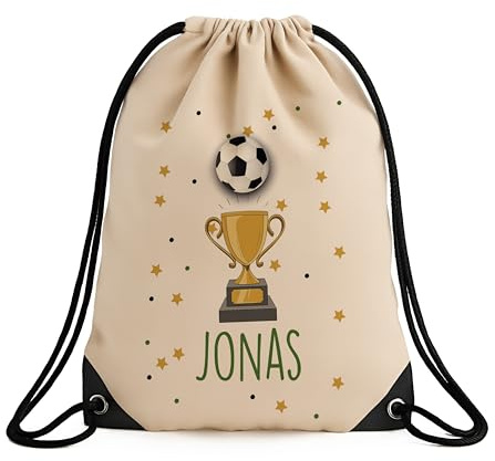 Personalisierter Turnbeutel Kinder mit Namen – Robuster Jutebeutel mit Kordelzug & verstärkten Ecken – Schulranzen, Sportbeutel Mädchen & Jungen – Turnbeutel Kindergarten - [33x45 cm]