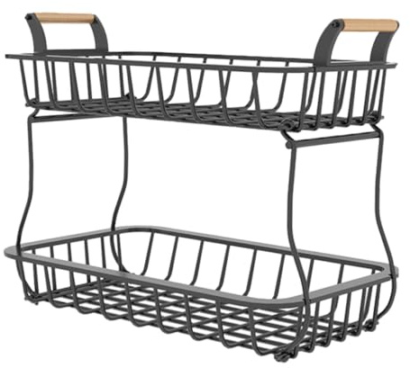 POPETPOP y Verduras Doble Desmontable para Encimera Soporte Metálico Resistente Gran Capacidad para Almacenamiento Cocina