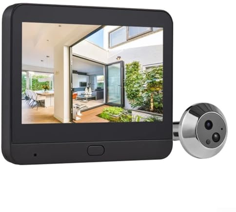 Gdfnmogo Videocamera per campanello WiFi 2.4G con display a 4,3 pollici, spioncino 1080P con rilevazione di movimento per app