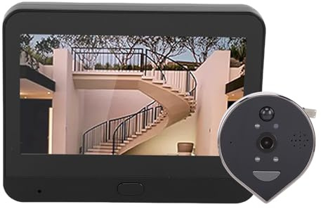 Oreilet Door Peephole Camera, 1080P Smart Door Camera Wireless for Apartment, Hotel, 160° Viewing Angle, 4.3in Visual Viewer, PIR Motion Detection, 5000mah Battery