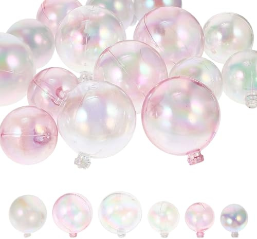 MUELODSIC 18 Palline Decorative per Torte a Forma di Sfera 3-4 CM in Colori Assortiti Rosa Bianco e Trasparente Decorazioni Fai da Te per Dolci e Feste Stuzzicadenti Multifunzionali per