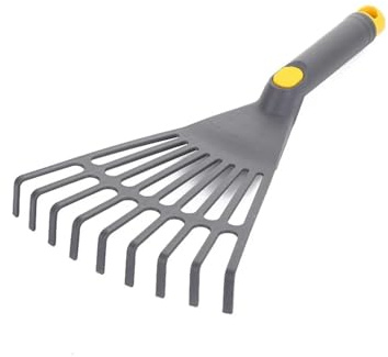 Generico Compatibile con Il Semplice rastrello in plastica for Foglie di Erba da Giardino, livellamento, Comoda Maniglia, Robusto Prato Cadute(Gray)