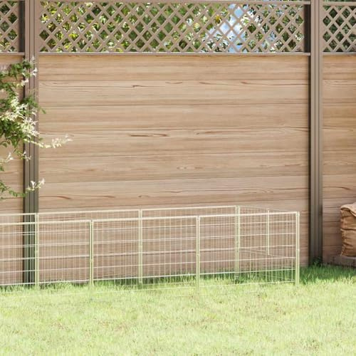 Hundezwinger Silbern 5 m² Stahl, Großer Hundekäfig mit Stahlkonstruktion und Maschendraht Gitterwänden für Belüftung und Sicherheit, Robuster Auslauf mit abschließbarer Tür,