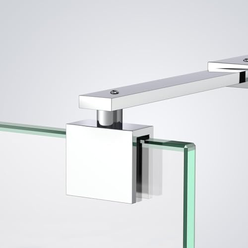 Heilmetz Barre de Stabilisation pour Parois de Douche – Stabilisateur pour Verre 8-10 mm Douche Acier Inoxydable Longueur 70-120cm Rotule à 360° Barre carré