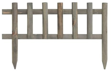 Mhdvray Lot de 10 bordures de pelouse en bois de sapin de 4,4 m de long et 29 cm de haut - Bordure de parterre sans montage - Charme rustique pour jardin, parterre de fleurs, potagers